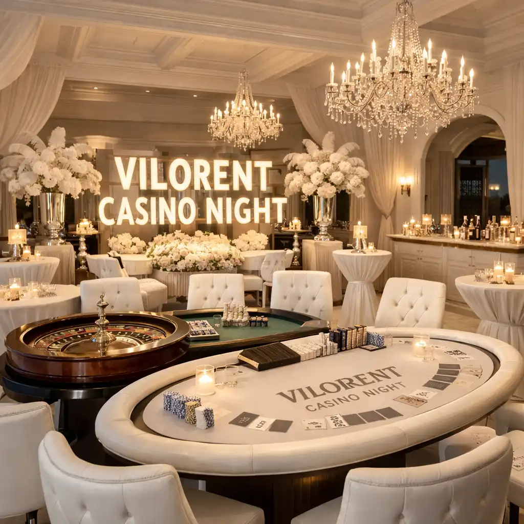 Luxus villa rendezvényterem kaszinóasztalokkal berendezve